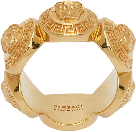 versace style ring gold silver|versace medusa ring for sale.